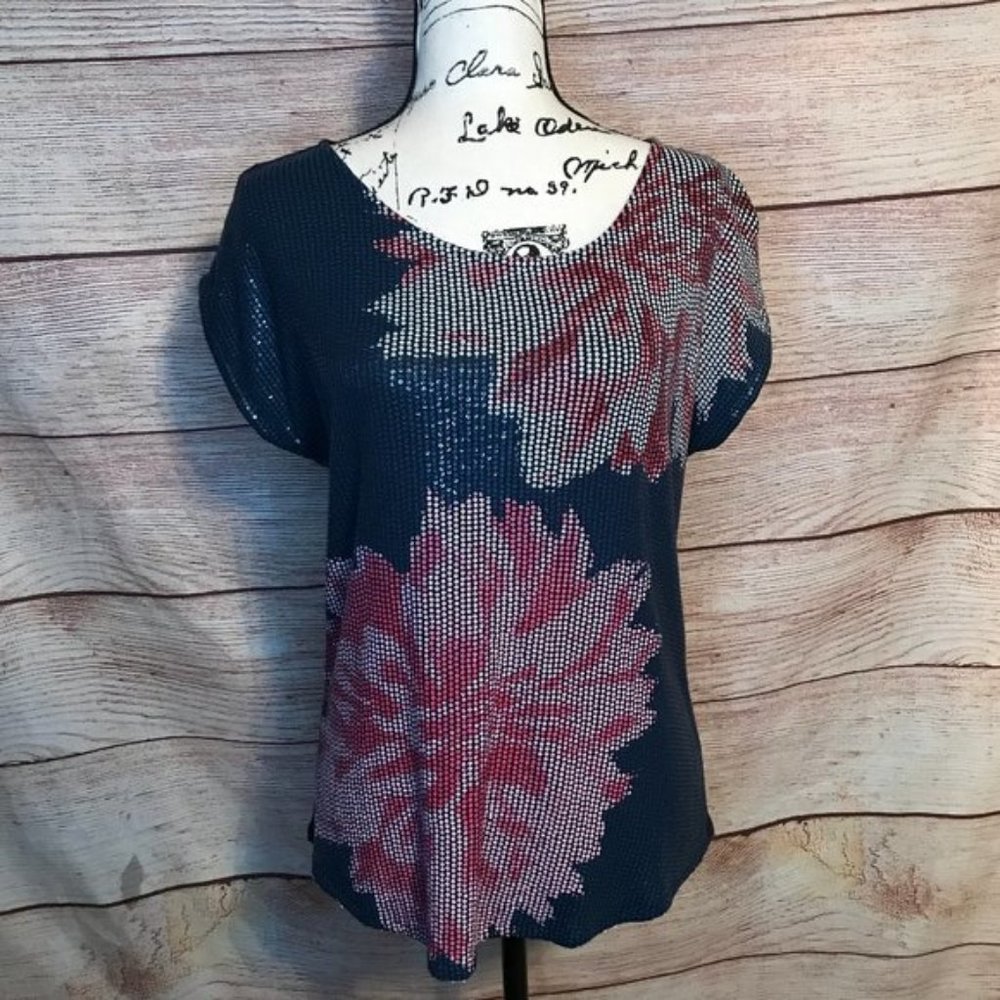 CROSBY SEQUIN FLORAL TOP SIZE L